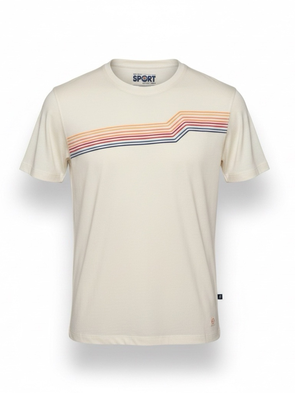 Marine Layer Men's White Sunset Air Stripe Crew Graphic Tee Sport Small
